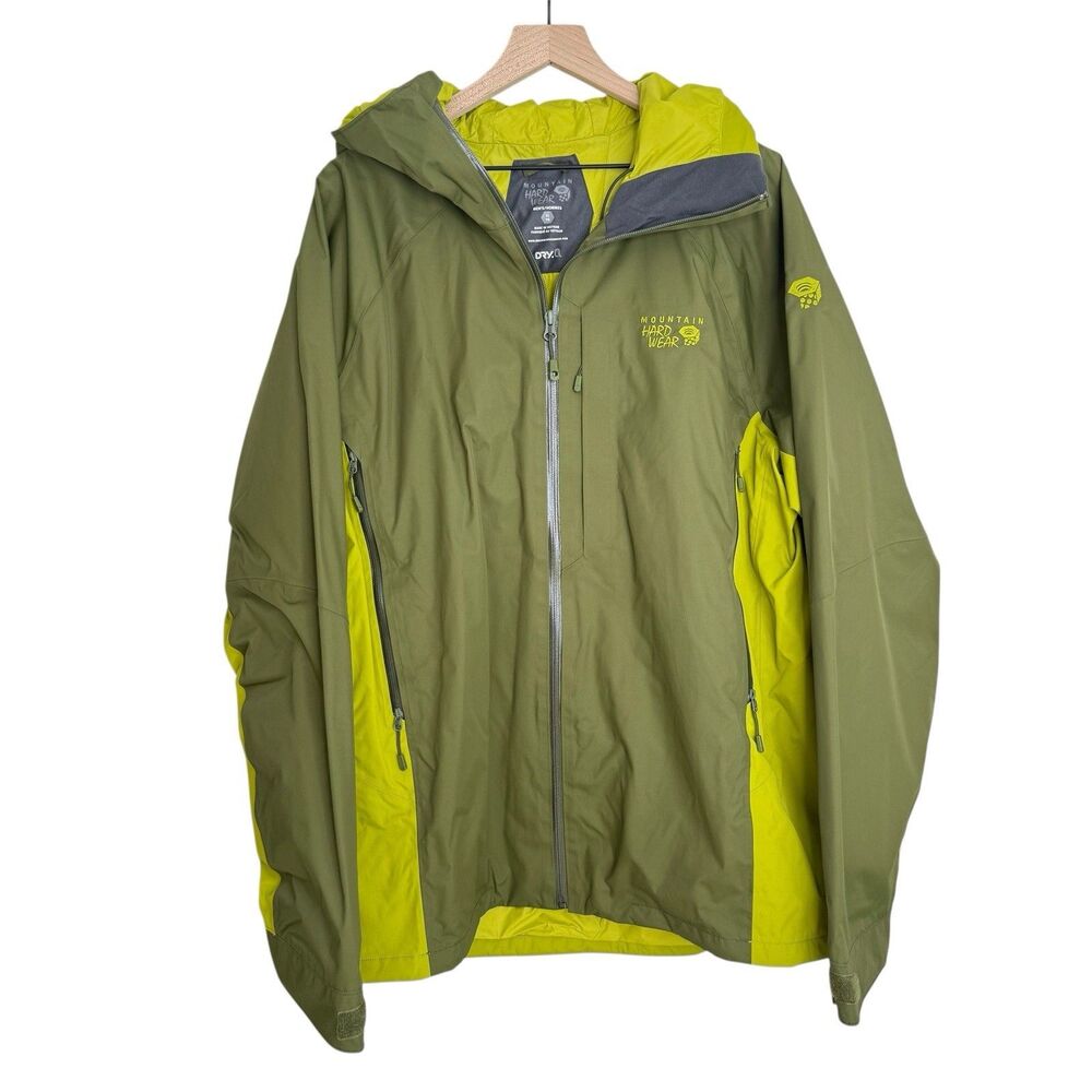 Mountain Hardwear Mens XL Insulated Ski Snowboard Jacket Green Dry.Q RECCO Hood